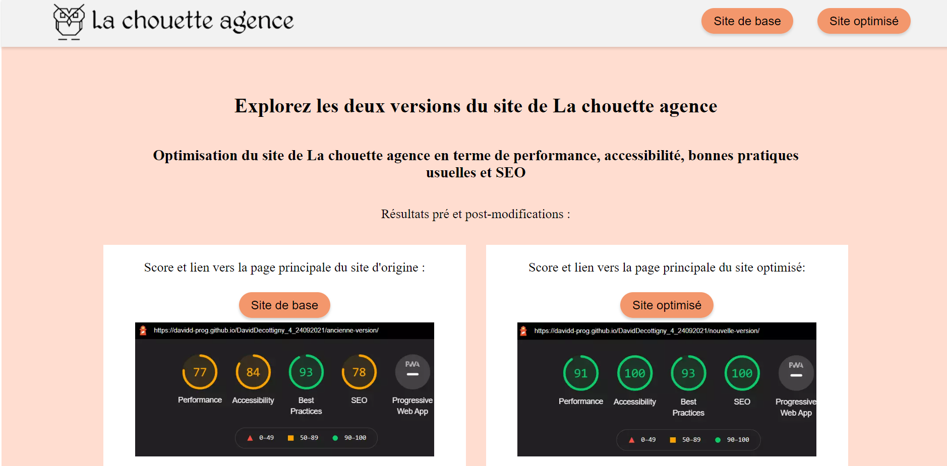 Capture du site web